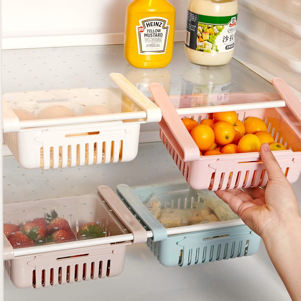 Home refrigerator Fresh-Keeping Partition Layer Kitchen Sorting Storage Box Creative Classification Shelf Storage Basket