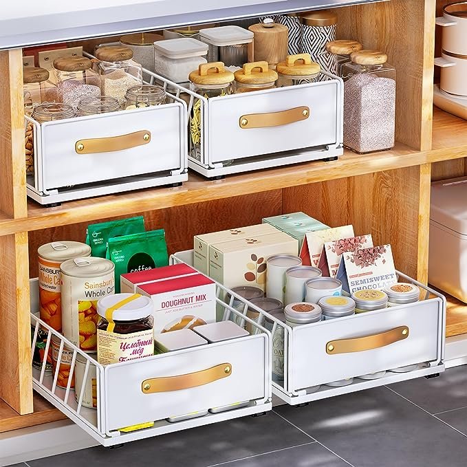 Pull out Cabinet Organizer Fixed Heavy Duty Slide out Pantry Shelves Drawer Storage