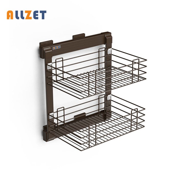 Wardrobe Accessories Metal Laundry Basket Pull Out Sliding Rattan Storage Drawer