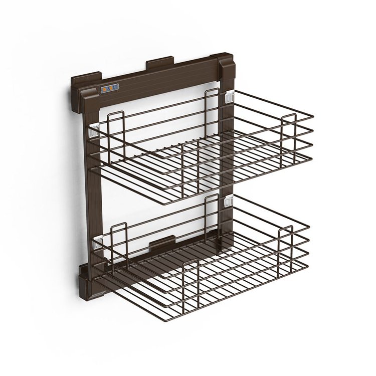 Wardrobe Accessories Metal Laundry Basket Pull Out Sliding Rattan Storage Drawer