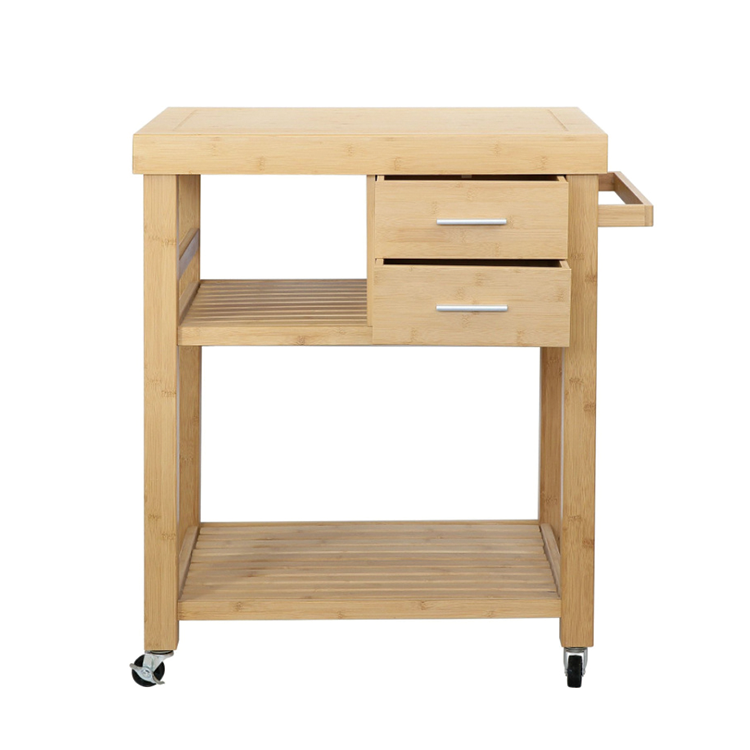 Caterer Bamboo Eco Belt Storage Drawer And Basket Restaurant Trolley Commercial Kitchen Food Utility Trolley