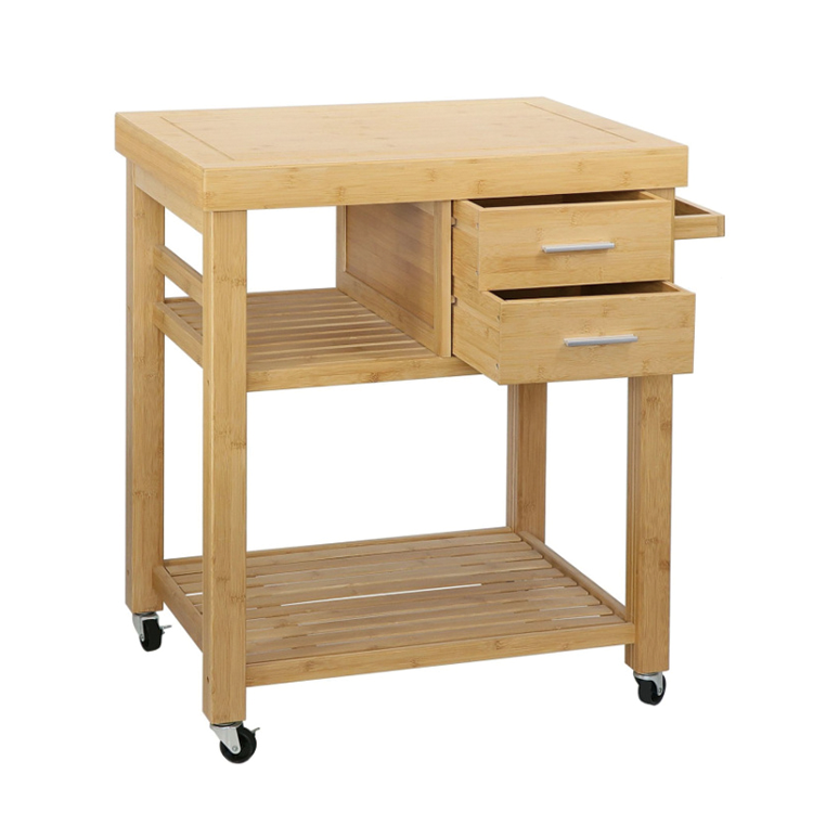 Caterer Bamboo Eco Belt Storage Drawer And Basket Restaurant Trolley Commercial Kitchen Food Utility Trolley
