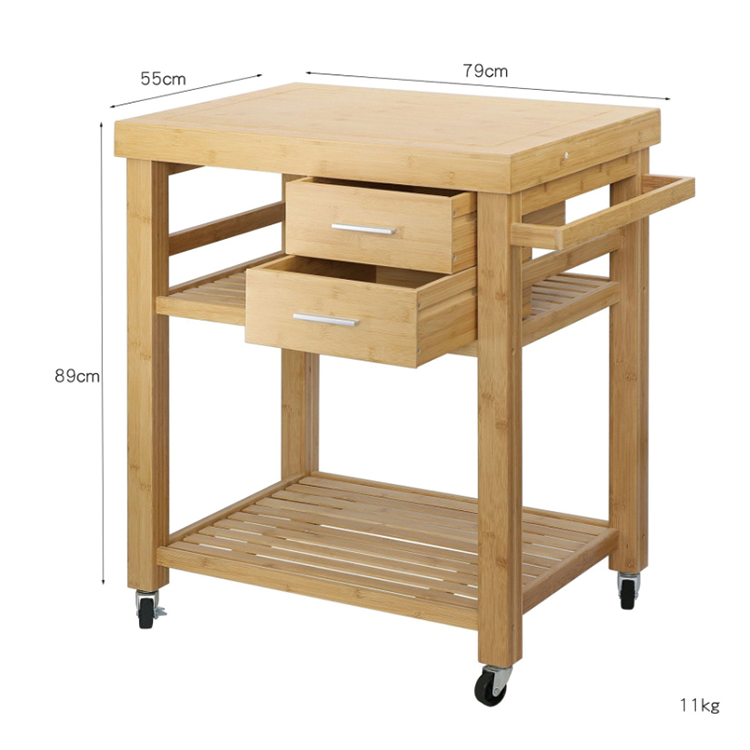 Caterer Bamboo Eco Belt Storage Drawer And Basket Restaurant Trolley Commercial Kitchen Food Utility Trolley