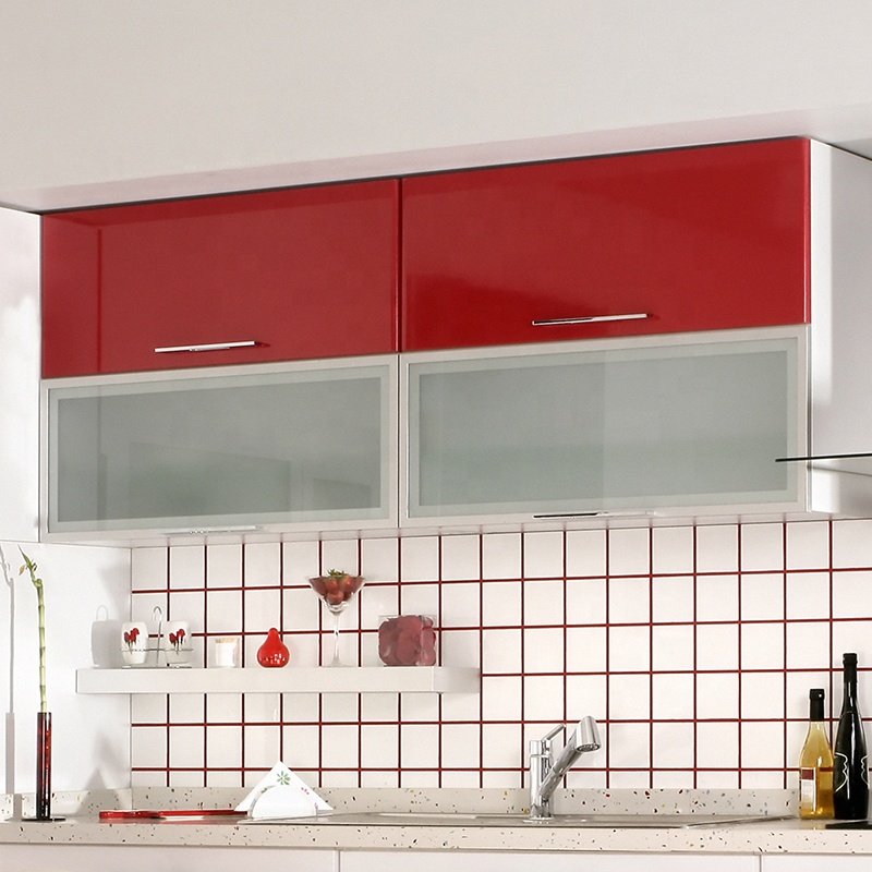 Manufacture complete water resistant kitchen cabinet knock down kitchen cabinets stainless steel red kitchen cabinet
