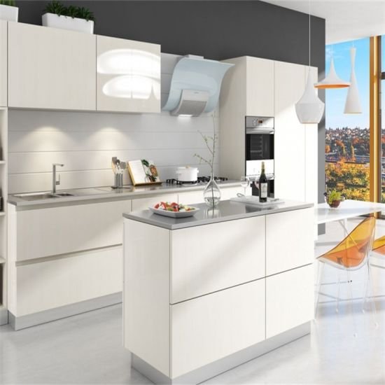 White European wood kitchen furniture custom high gloss modern island designs kitchen cabinets