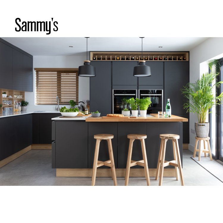 Home interior new model luxury Italian design whole kitchen cabinet set with pantry cupboard