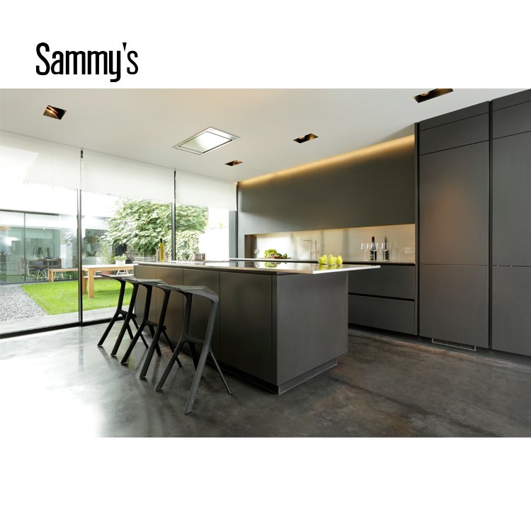 Home interior new model luxury Italian design whole kitchen cabinet set with pantry cupboard