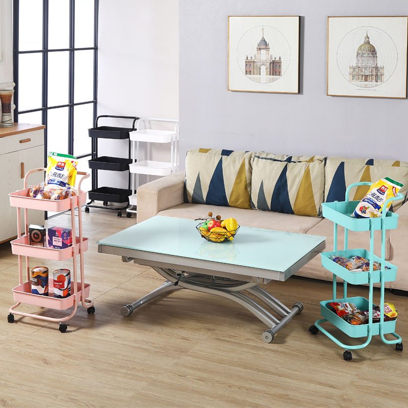 nordic small cart rack rolling bath organizer craft rotating basket rack roll cart kitchen basket trolley with basket