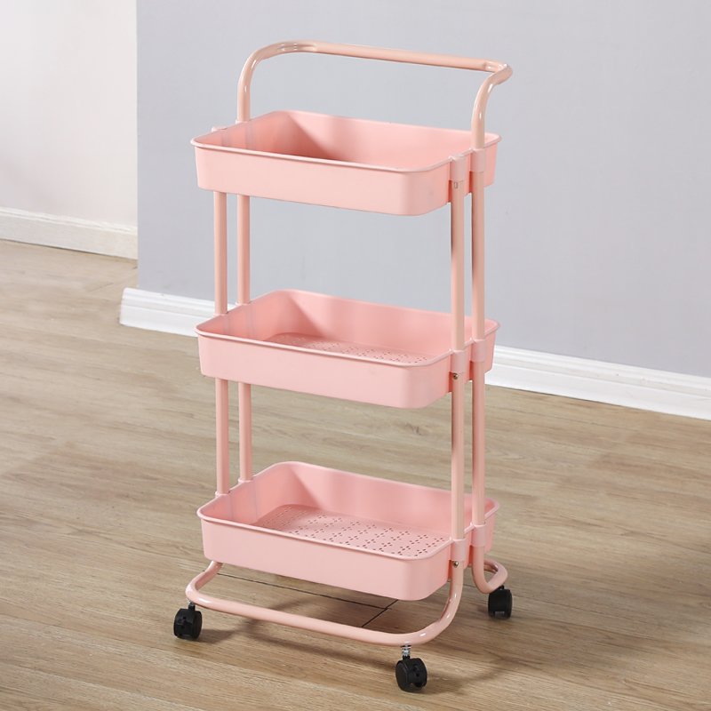 nordic small cart rack rolling bath organizer craft rotating basket rack roll cart kitchen basket trolley with basket