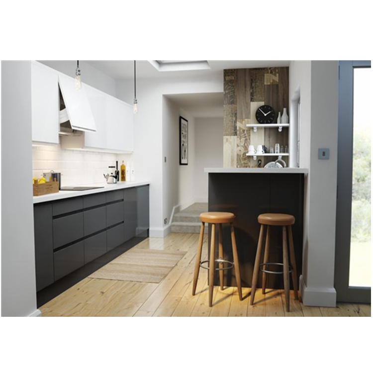 CBDMART Solid Wood Kitchen Cabinet L Shaped Customized Size And Color Kitchen Cupboard Solid Wood Frame With Glass Door
