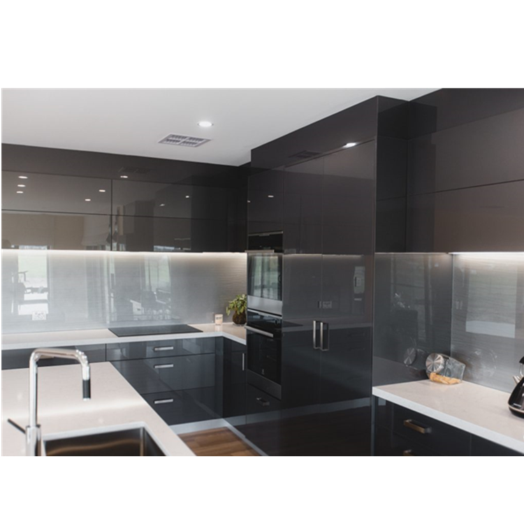 CBDMART Solid Wood Kitchen Cabinet L Shaped Customized Size And Color Kitchen Cupboard Solid Wood Frame With Glass Door