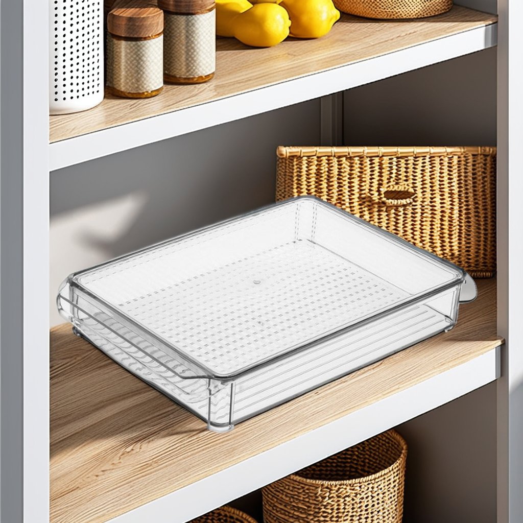 widen Transparent Plastic Rectangle Storage Box Refrigerator Crisper Special Kitchen Arrangement Sundries Cold Storage Basket