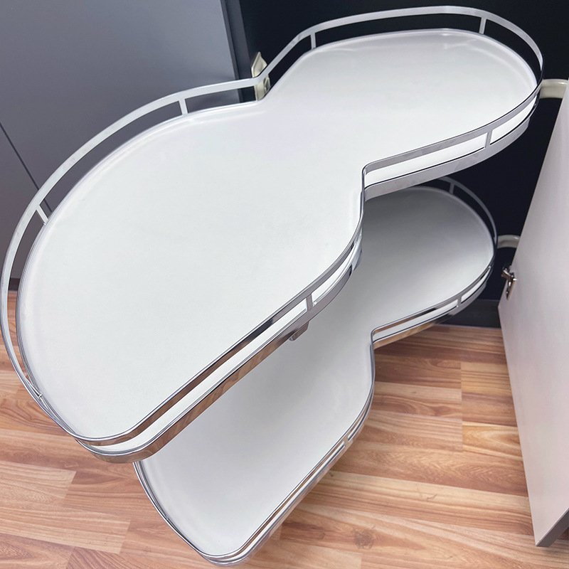Kitchen cabinet flying saucer monster corner pull basket seasoning pull basket Double layer seasoning basket