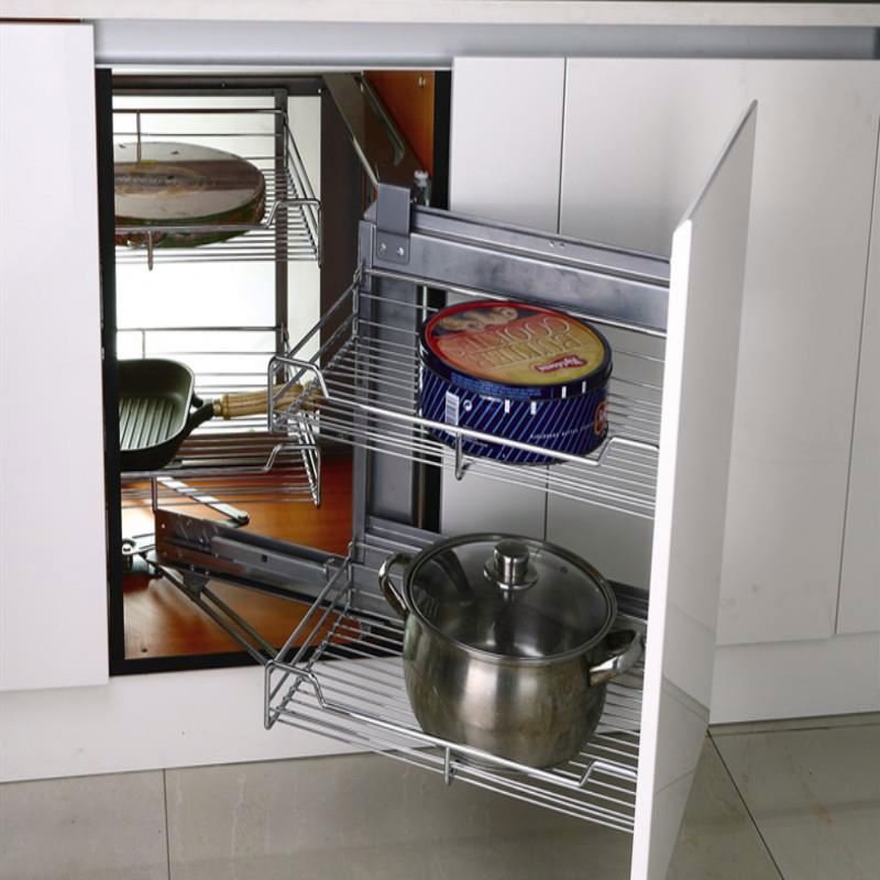 2024 New Factory Customized Kitchen Magic Corner Storage Sliding Basket Pull Out Basket
