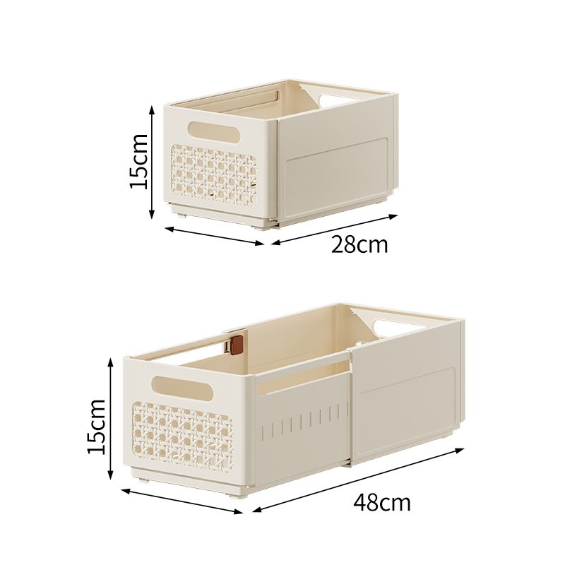 Durable Sustainable Retractable Storage Bin Multifunctional Organizer Box Telescopic Plastic Storage Basket