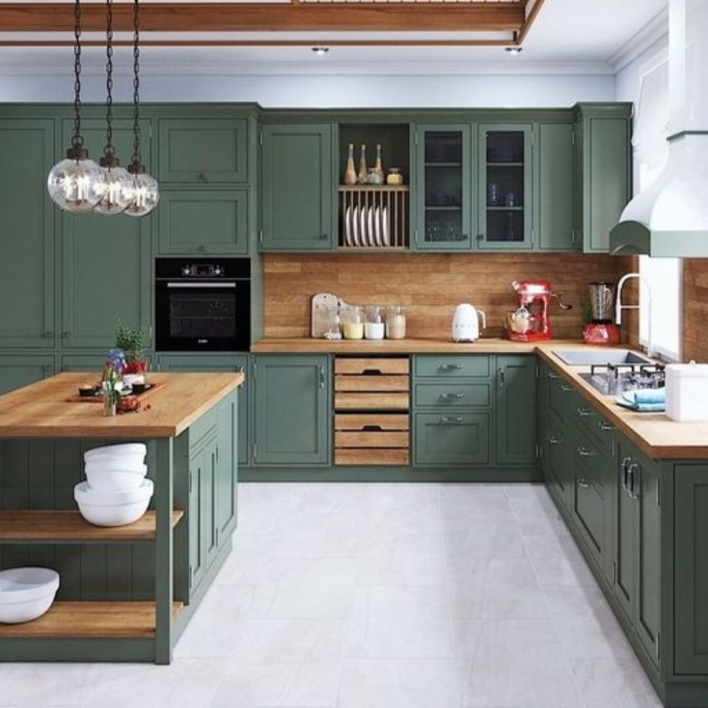 CBMmart Custom Italian European Storage Country Style Cabinet Oak Teak Drawer Basket Solid Wood Kitchen Cabinet Shaker Furniture