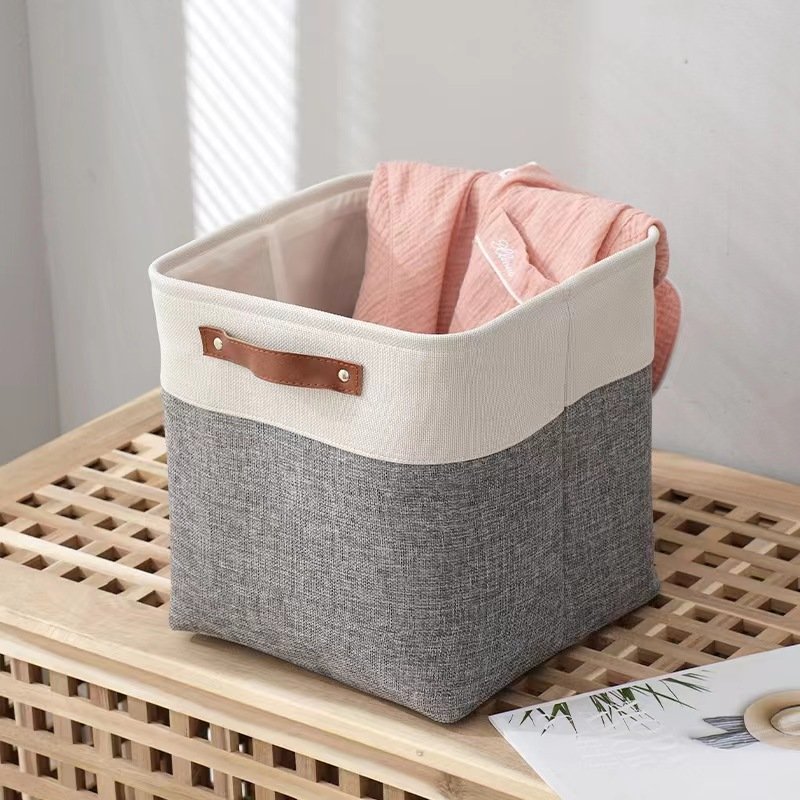 Wholesale new household simple double color large capacity books toy t clothes fabric storage basket