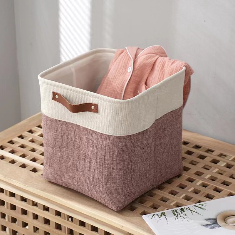 Wholesale new household simple double color large capacity books toy t clothes fabric storage basket