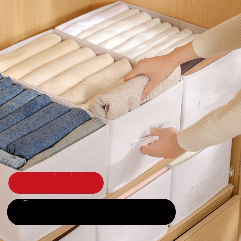 Foldable Clothing And Pants Storage Compartment Box Household Clothes Separation Bag Wardrobe Drawer Layered Jeans Sorting Box