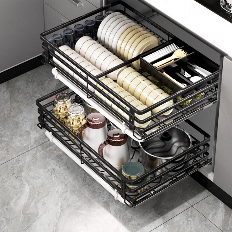 Furniture Hardware Wire Kitchen Pull Out Cabinet Drawer Organizer Basket Monster Pull Basket Pull-Out Swing Tray
