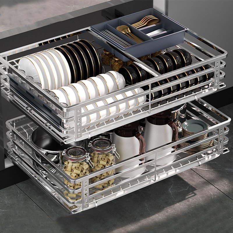 Furniture Hardware Wire Kitchen Pull Out Cabinet Drawer Organizer Basket Monster Pull Basket Pull-Out Swing Tray