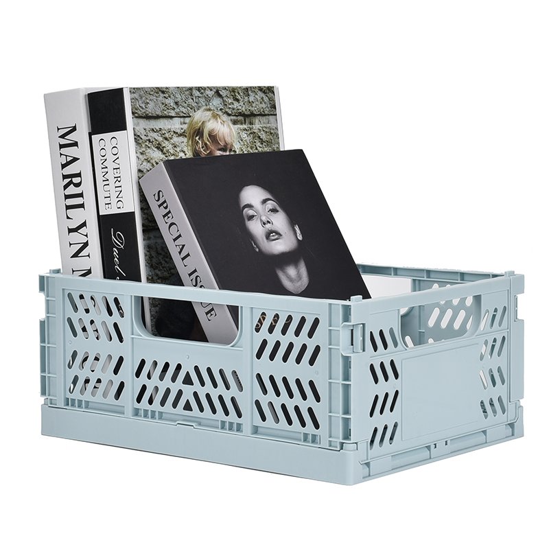 Small Plastic Baskets Folding Colorful Crates for Bedroom Office Classroom Desktop Drawer Decorative Organizers