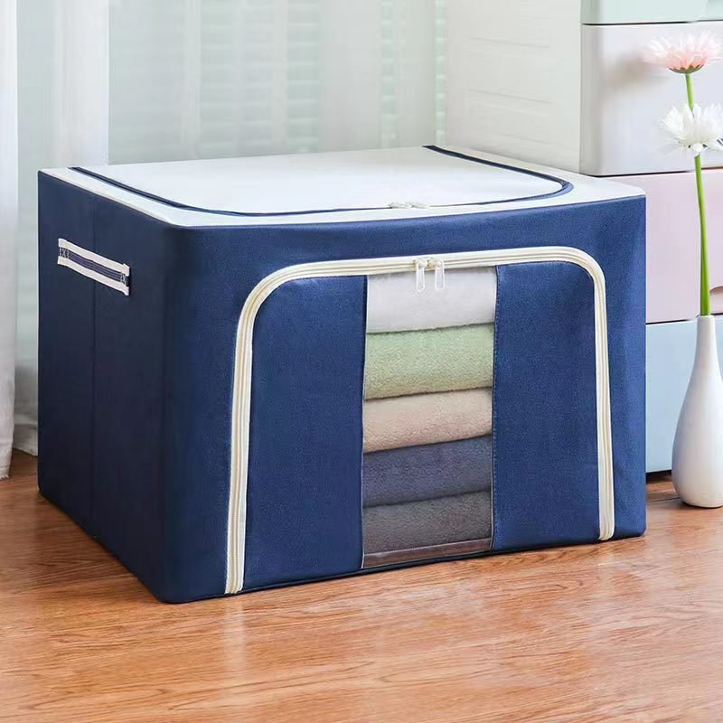 Oxford cotton quilt storage box Clothing storage basket steel frame can be disassembled and washed large capacity bin