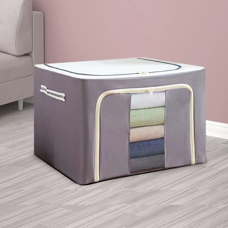 Oxford cotton quilt storage box Clothing storage basket steel frame can be disassembled and washed large capacity bin