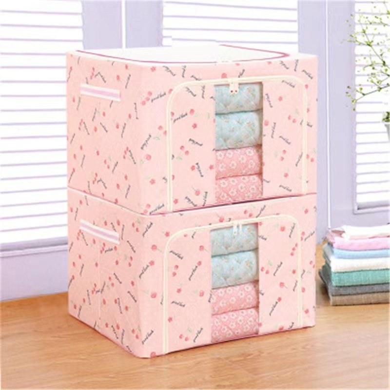 Oxford cotton quilt storage box Clothing storage basket steel frame can be disassembled and washed large capacity bin