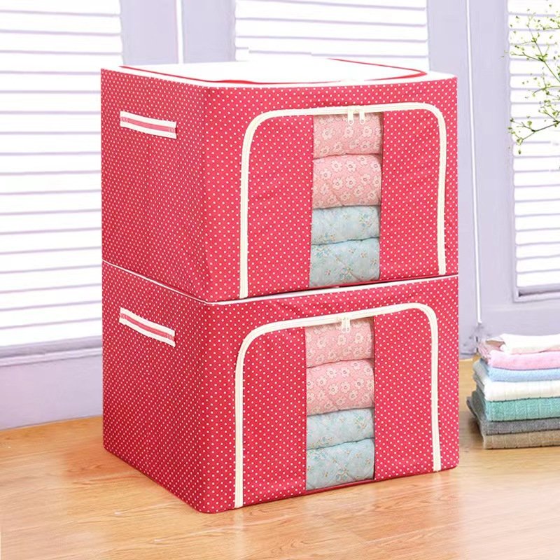 Oxford cotton quilt storage box Clothing storage basket steel frame can be disassembled and washed large capacity bin