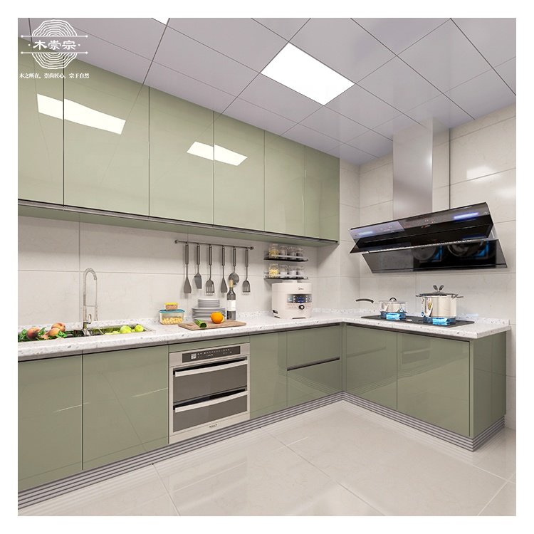 rta cabinets kitchen green modern integral kitchens mdf kitchen cabinet design custom furniture manufacturer cocina completa set