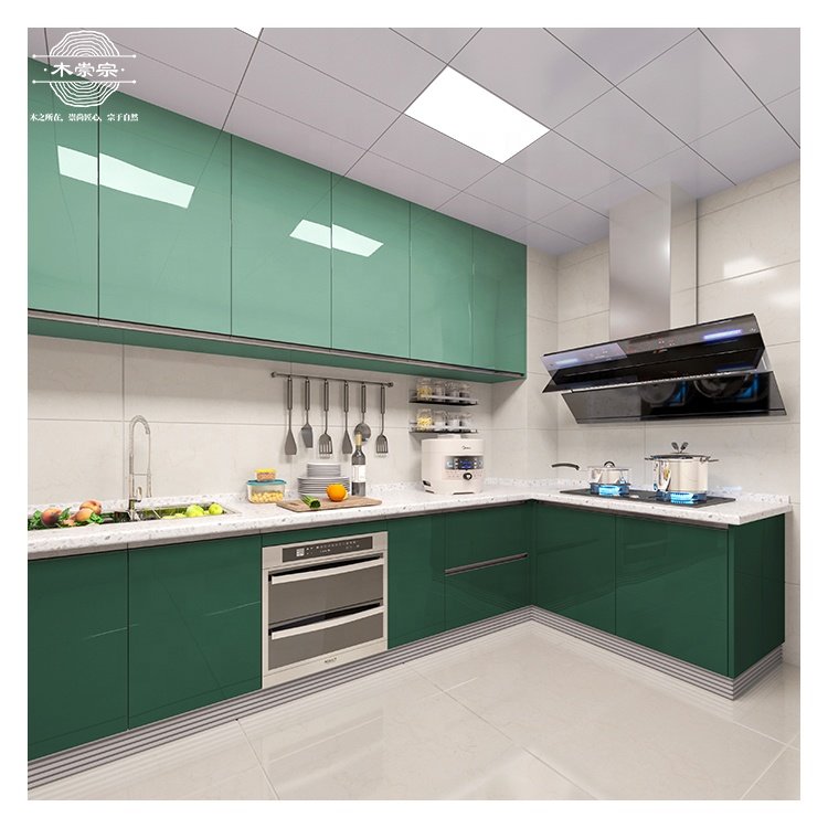 rta cabinets kitchen green modern integral kitchens mdf kitchen cabinet design custom furniture manufacturer cocina completa set