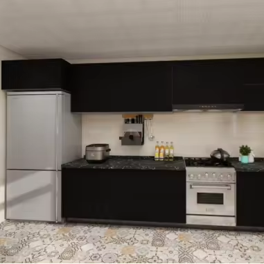 Matte Grey Custom Painted Kitchen Cabinet Melamine Board Kitchen Cabinet Design Lacquer Door Kitchen Furniture