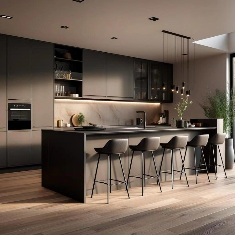 Custom Kitchen Pantry Cabinet Units Modern Design Kitchen Cabinets Complete Sets Luxury Wooden Kitchen Sektion Cabinets