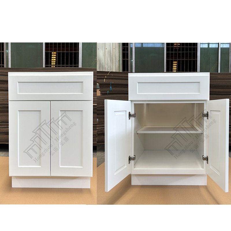 US warehouse stock Natural Wood Kitchen Cabinet storage pantry cabinet ready to assemble Kitchen base cabinets with drawers