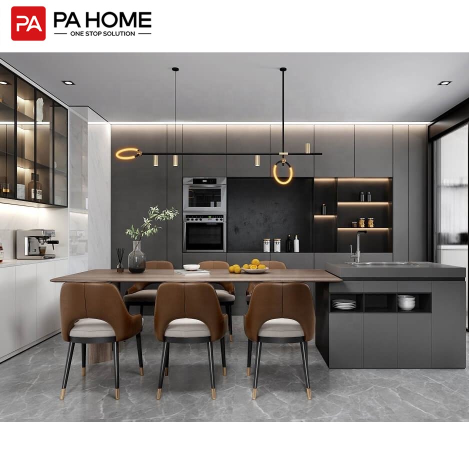 PA high gloss lacquer or finish modern designs wood kitchen wall cabinet organizer and storage