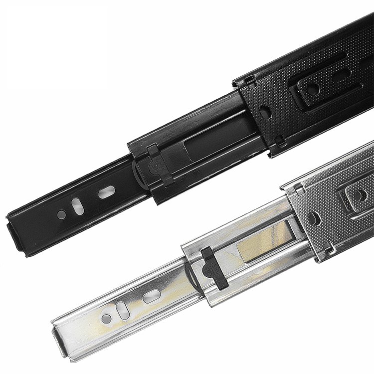 35mm Telescopic Drawer Channel Runners 3 Fold Cabinet Rails 22 Inch Ball Bearing Drawer Slides