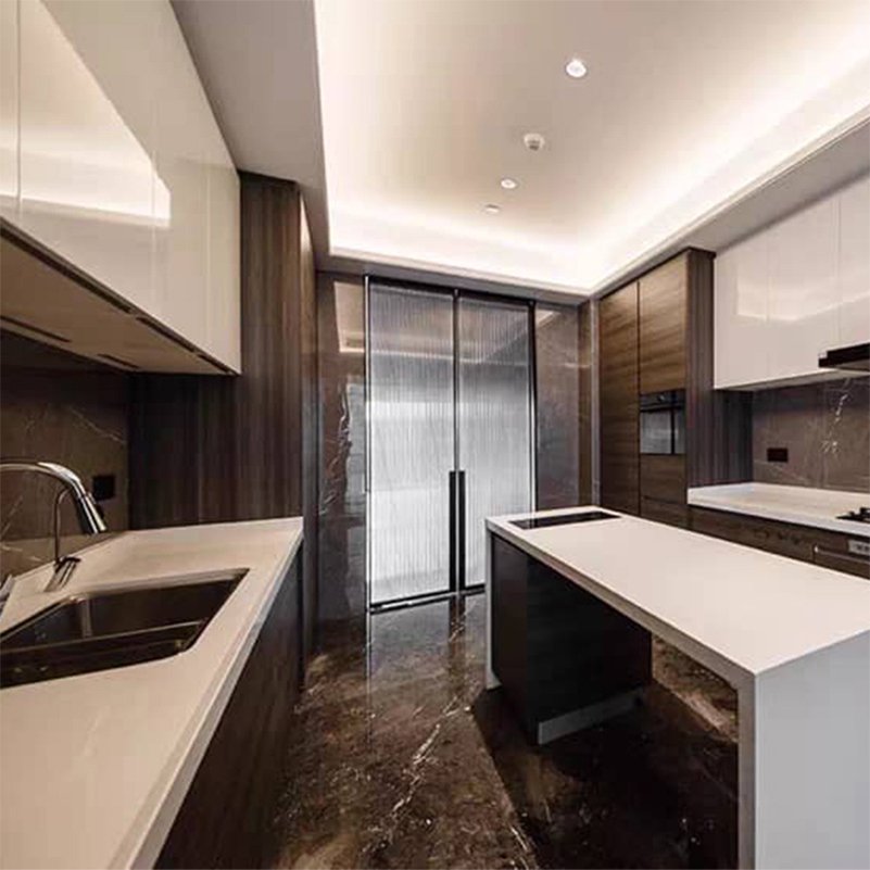 Hot sale customized waterproof modern italian furniture smart wood lacquer glossy melamine board kitchen cabinet