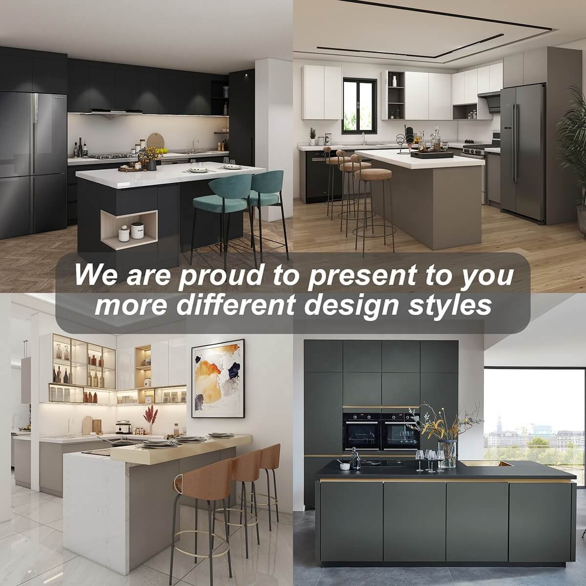 PA Italian Luxury Design New Model Modular Kitchen Furniture Laminate Wall Hanging Kitchen Cabinet With Storage Island Set