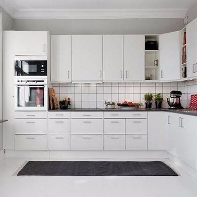 White solid wood slab storage kitchen cupboards modern kitchen cabinets set