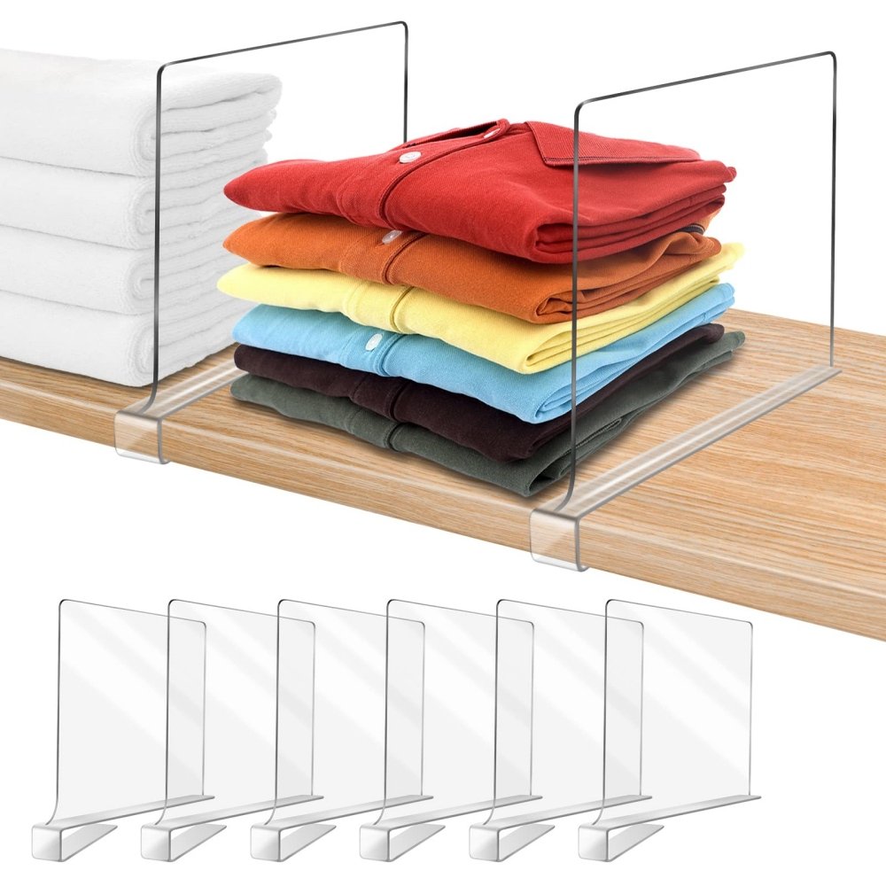 Clothes Dividers for Closets Clear Closet Dividers for Shelves Plastic Shelve Divider for Clothes