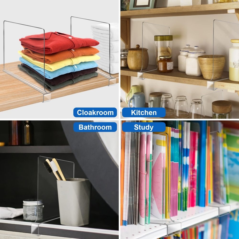 Clothes Dividers for Closets Clear Closet Dividers for Shelves Plastic Shelve Divider for Clothes
