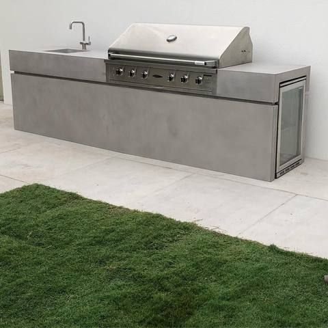 Artisan Modern Kitchens Cabinet Design BBQ Units Stainless Steel Outdoor Kitchen Island