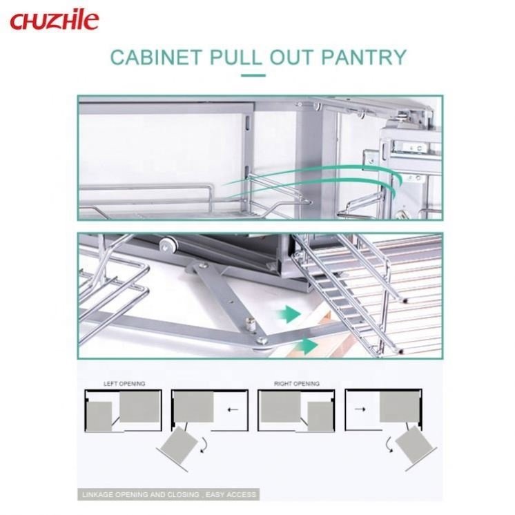 Factory Wholesale Kitchen Cabinet Metal Wire Basket Two Layer Magic Corner Cabinet
