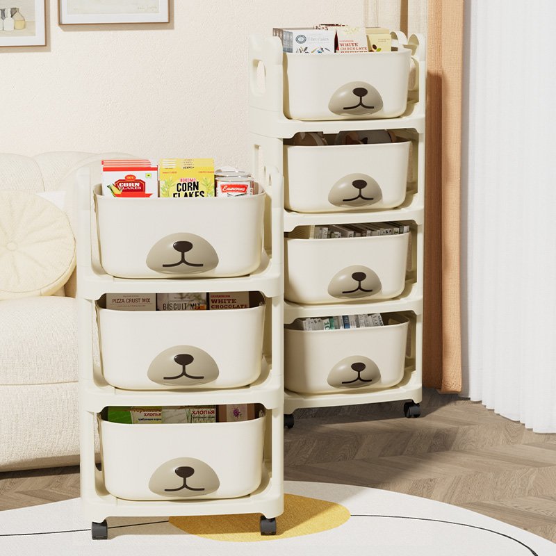 Trolley Pantry Organizer Baskets With Wheels Handle Bins Drawers Carts Plastic Box Sundry Container Carts For Dorm