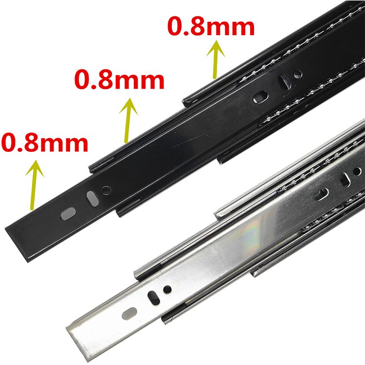 Furniture Hardware Cabinet Rail Ball Bearing Telescopic Channel Slide Guide Metal Drawer Runner