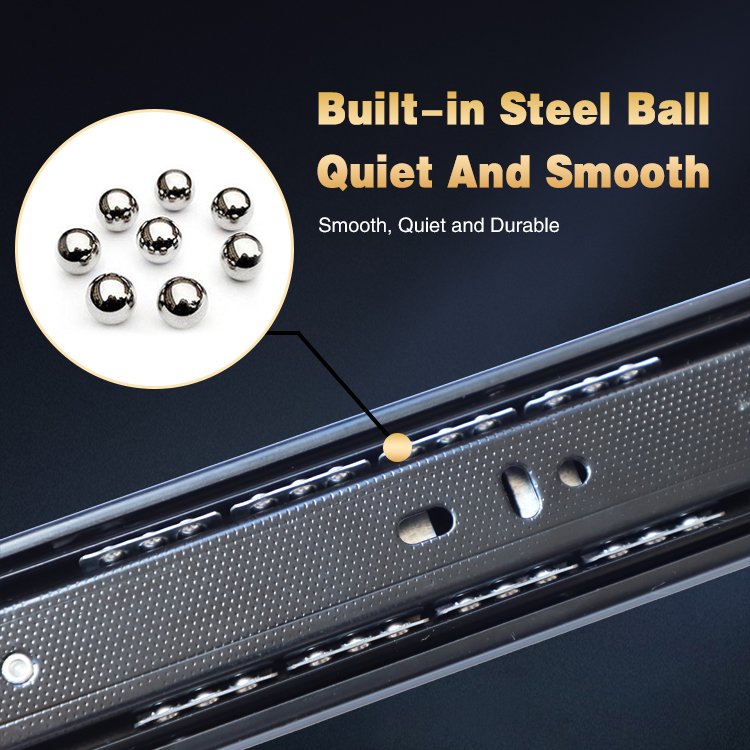 Furniture Hardware Cabinet Rail Ball Bearing Telescopic Channel Slide Guide Metal Drawer Runner