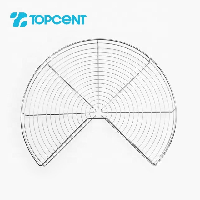 TOPCENT 270 Degree Functional Magic Corner Wire Drawer Storage Revolving Lazy Susan Pull out Kitchen Cabinets