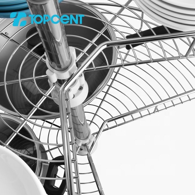 TOPCENT 270 Degree Functional Magic Corner Wire Drawer Storage Revolving Lazy Susan Pull out Kitchen Cabinets