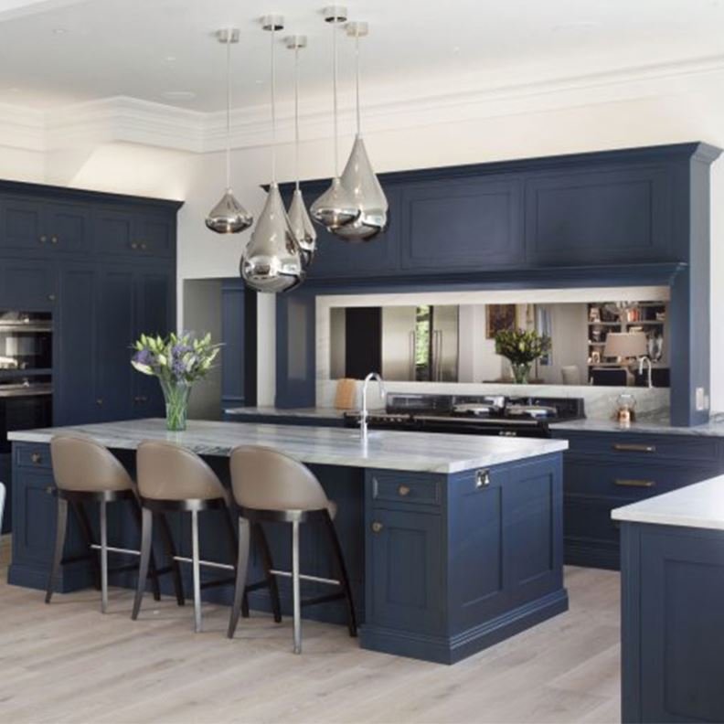 Realgres Custom Curved Kitchen Island Wooden Unit Designs Smart Cupboard Black Complete Kitchen Cabinets